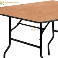 Mesa Plegable Cuadrada de Madera Contrachapada Resistente de 48 x 48 Pulgadas (4 Pies) para Banquetes, Alquiler para Fiestas