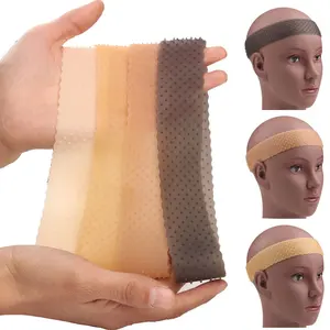 Grosir Kustom Kualitas Tinggi Non Slip Adjustable Transparan Silikon Rambut Wig Band Silikon Wig Grip Headband untuk Memperbaiki Wig