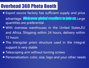 リモコン付き360度カメラ回転式フォトブースマシン、360度フォトブースエンクロージャー、背景幕、スカイオーバーヘッド360度フォトブース - Product Image 2