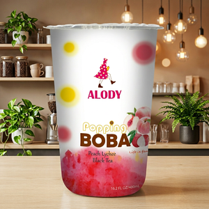 Thé aux fruits Boba Popping de Taïwan, directement de l'usine, boisson saine aux ingrédients naturels, 450 ml, prêt à consommer, 14 mois de conservation - Product Image 2