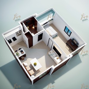 Misura piccola prefabbricata 20ft 40ft della casa Mobile d'acciaio del contenitore della vita moderna per l'ufficio Mobile del caffè della Villa dell'hotel con la piattaforma - Product Image 5