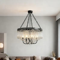 Lámpara de Araña de Cristal Estilo Americano Francés, Lujo, LED Regulable, Alto CRI 90, Tamaños Personalizados, Garantía de 3 Años para Iluminación de Sala de Estar