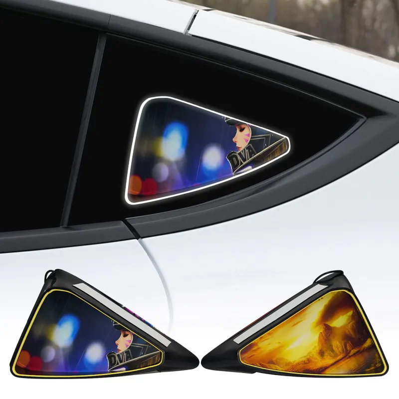 Yol üst araba dekorasyon işık lambası araba üçgen pencere süs dekorasyon ışıkları Tesla modeli Y için (tüm model yıl)