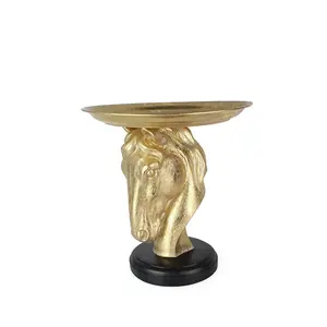 Paard Sculptuur Lade Decoratieve Desk Top Decoratie Hand Made Hars Luxe Collecties Home Voedsel Serveren Hoge Kwaliteit Bruiloft