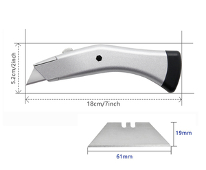 Cuchillo Multiusos Resistente <span class=keywords><strong>de</strong></span> Aluminio, Sin Tornillos, para Alfombras, Cuero, Cartón, Techos, Retráctil RX18870 - Product Image 2