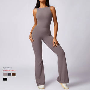 Mono Deportivo de Yoga de una Pieza, sin Mangas, Transpirable, con Efecto Levanta Glúteos, Color Durazno, para Fitness - Product Image 4