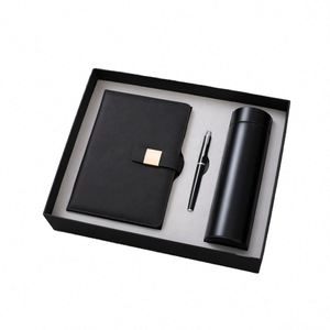 Promo Ensemble Cadeau Luxe Personnalisable pour Entreprises : Carnet A5 en Cuir Noir, Stylo, Mug Isotherme et Clé USB - Product Image 4