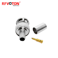 50Ohm BNC Male Plug Crimp for RG58 LMR200 RG223 RG142 RG400 LMR195 LMR240 H155 RG59 LMR300 RG6 5D-FB RF Coax Coaxial Connectors