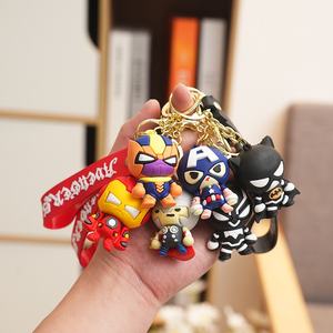 Porte-clés en PVC Spider-Man <span class=keywords><strong>Captain</strong></span> <span class=keywords><strong>America</strong></span> Iron Man Batman <span class=keywords><strong>Figurine</strong></span> de héros de dessin animé Cadeau d'affaires Ornement - Product Image 1