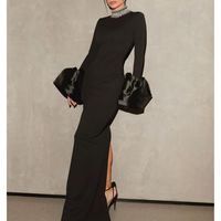 Femme marque moulante robe de pansement femmes dame élégante formelle hiver à manches longues noir Chic robe de soirée pour les femmes 2024