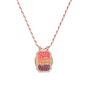 Bijoux de mode étiquettes forme rose vert oeil coloré <span class=keywords><strong>mot</strong></span> anglais diamant rose cz corde torsadée carte de tarot pendentif collier - Product Image 6