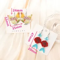 1 Paar Valentijn Vrouw Bengelen Oorbellen Acryl Grappige Xoxo Kip Rose Sieraden Voor Vrouw Meisje Vakantie Verjaardagscadeau