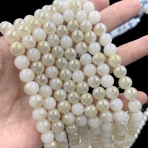 ลูกปัดแก้ว8มม. คละสีประกายกลมคริสตัลแข็งเคลือบ AB สีเขียวคละสีไม่ซีดจาง6มม. 10มม. - Product Image 3