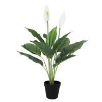 Tanaman Lily Buatan dengan Pot Berkualitas Tinggi, Realistis, Ramah Lingkungan, Bonsai Peace & Calla Lily untuk Dekorasi Rumah dan Taman