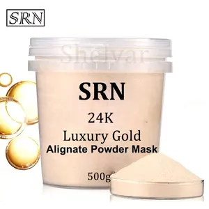 Masker Alginat Pendukung Kustom 24K Emas Halus Perawatan Kulit Muda Masker Spa Kupas Wajah Bubuk untuk Anti Penuaan