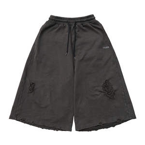 Pantalones Cortos A Line Wander Desgastados y Descoloridos, Holgados, Personalizados para Hombre y Mujer, Conjunto para Hombre y Mujer - Product Image 3