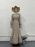 Robe de soirée pour femmes musulmanes Abaya Dubaï Robes de soirée plissées pour femmes Maroc Islam Robe Femme Musulmane Vêtements