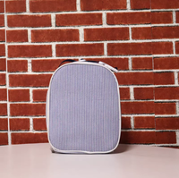 Sac isotherme familial portable à rayures bleu marine en tissu seersucker, 25 pièces, sac alimentaire isolé pour pique-nique quotidien, entrepôt GA