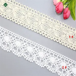 Custom Fast Production Good Quality 100% Cotton Garment Trimming Brown Cotton Edging Crocheted Lace Crochet