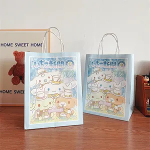핸드백 인 스타일 종이 가방 대용량 Cinnamoroll 강아지 생일 선물 가방 높은 아름다움 학생 만화 애니메이션 사용자 정의 로고