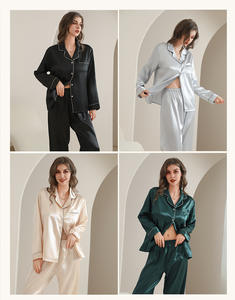 <span class=keywords><strong>Pigiama</strong></span> Intero di Lusso da <span class=keywords><strong>Donna</strong></span> in Raso Tinta Unita Taglia <span class=keywords><strong>XS</strong></span> Stile Casual Morbido per Estate e Inverno Fornitura ODM - Product Image 4