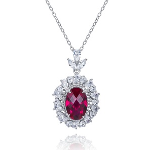 925 Silver Cultivated <b>Ruby</b> <b>Necklace</b> Shines for Fashion, Daily Wear, Parties, and Festivals – A Great Gift for Women L - Product Image 1