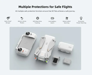 Femi FIMI X8 텔레 MAX GPS 듀얼 마스터 <span class=keywords><strong>3</strong></span> 축 광각 줌 야간 장면 캡처 및 4G 항공 사진 10km 용 4K 드론 - Product Image 5