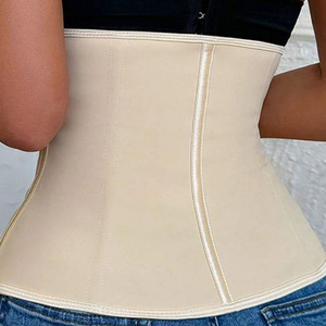 Áo định hình eo bằng latex màu hồng dành cho nữ, có móc cài và khóa kéo phía sau, kiểu corset hỗ trợ lưng ngắn, giúp định hình cơ thể, kiểm soát vùng bụng, tạo dáng đồng hồ cát. - Product Image 5