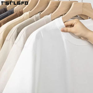 T-Shirt in cotone 250GSM Cropped Boxy personalizzato con logo in bianco T-Shirt da <span class=keywords><strong>uomo</strong></span> Unisex con stampa da <span class=keywords><strong>uomo</strong></span> T-Shirt oversize da <span class=keywords><strong>uomo</strong></span> - Product Image 5