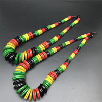 Collar de Cuentas Rasta de Madera, Joyería Tribal Étnica Hecha a Mano para Mujeres Africanas
