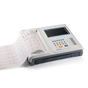 شاشة تعمل باللمس الرقمية 12 قناة تخطيط القلب لاسلكية 12 الرصاص رخيصة الثمن جهاز كمبيوتر يستند إلى بيانات ECG بسرعة 3 قناة ماكينة عمل مخطط كهربية القلب