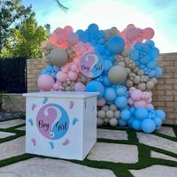 Kits de ballons en latex sur le thème de la révélation du sexe, bleu et rose, style bohème, pour la révélation du sexe d'un garçon ou d'une fille, décorations de fête prénatale