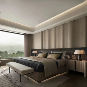 Contemporary Bedroom Suite with Smart Storage System Fabric Upholstery Wholesale for <strong>Hotel</strong> Commercial Residential Use - Product Image 1
