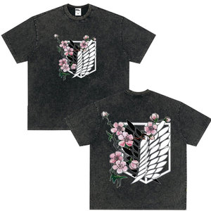 Washed retro anime <strong>Attack</strong> <strong>on</strong> <strong>Titan</strong> pattern <strong>T</strong>-<strong>shirt</strong>, men's cartoon comic <strong>T</strong>-<strong>shirt</strong>, men's retro oversized <strong>T</strong>-<strong>shirt</strong> - Product Image 6