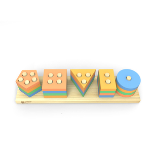 Gioco Educativo Montessori in Legno, Blocchi Geometrici Impilabili, Regalo per l'Apprendimento dei Bambini, Sviluppo delle Abilità Motorie Fini Prescolare - Product Image 5