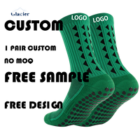 Chaussettes de football antidérapantes en silicone avec logo personnalisé, compression, multicolores, service OEM, vente en gros