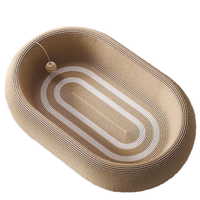Grand lit-griffoir moderne et durable en sisal pour chat, forme ovale, en fibres naturelles, canapé-nid pour chats corpulents, antidérapant, lit pour animaux de compagnie en carton