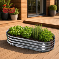 Bac à légumes surélevé carré en acier galvanisé résistant à la corrosion, moderne, facile à assembler, pour l'extérieur, pour plantes, fleurs et herbes