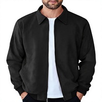 Blouson Bomber Homme en Faux Daim Léger Décontracté Zippé Couleur Unie Imprimé Effet Délavé Élégant Vente en Gros OEM en Vrac