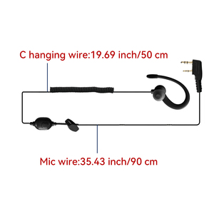 Écouteur PTT professionnel 2 broches pour talkie-walkie, casque antibruit noir, accessoire de communication discret pour Kenwood Baofeng - Product Image 5