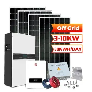 Off Grid Compleet Paneel Waterstof Generator 10kw Zonne-Energie Systeem 48 Volt Lithium Batterij Dak Zonne-Energie Met Batterij Opslag