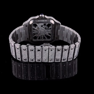 นาฬิกาควอตซ์โมอิสซาไนต์สแตนเลสสตีลคุณภาพสูง ดีไซน์หรูหรา หน้าปัดสวยงามระยิบระยับ สายรัดสวมใส่สบาย - Product Image 4