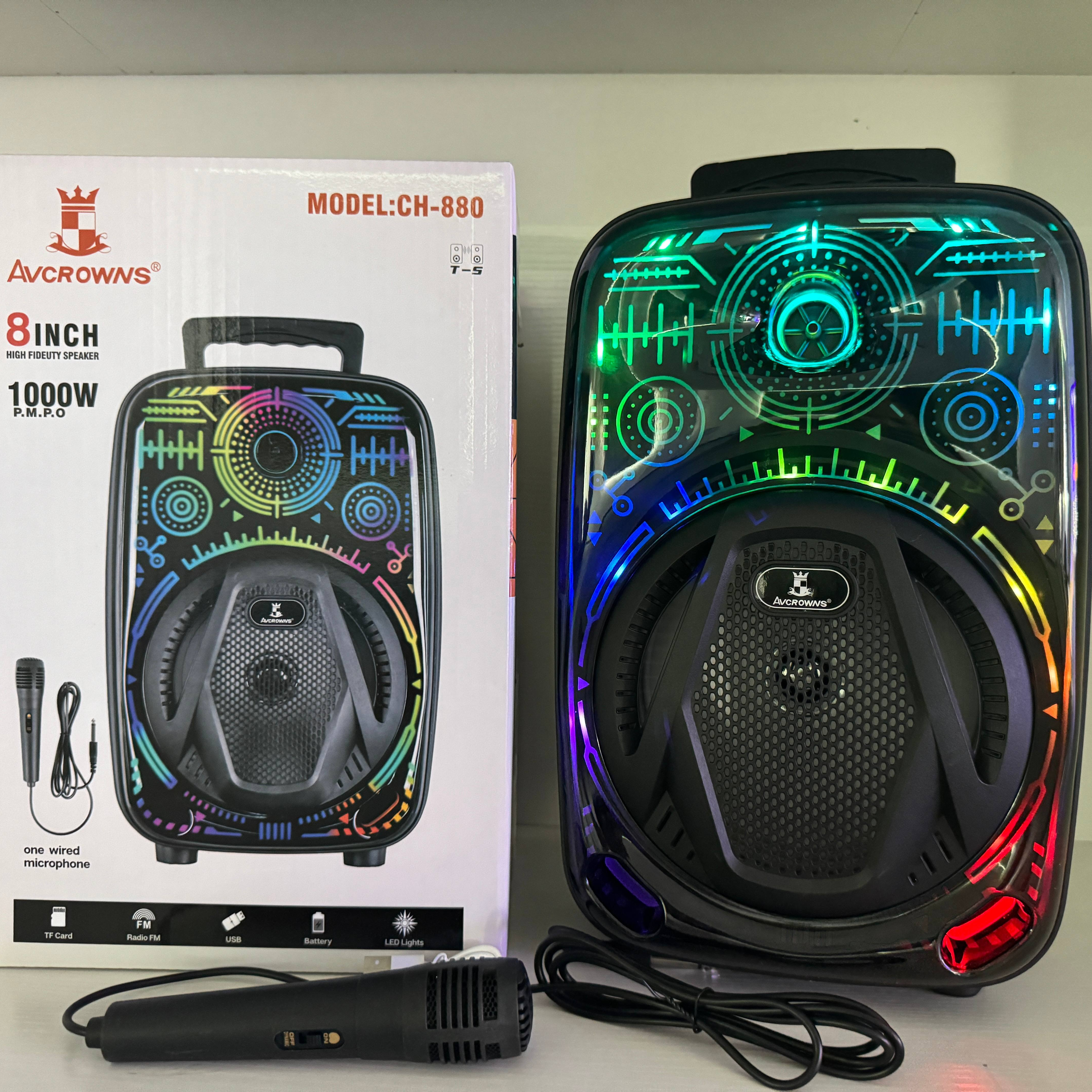 AVCROWNS CH-880 Portable Party Boombox Speakers for Camping
