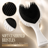 Peigne de coiffure massant à coussin d'air en plastique pour femmes, en forme d'ange, mignon, double usage pour cheveux secs et humides, design aile style reine