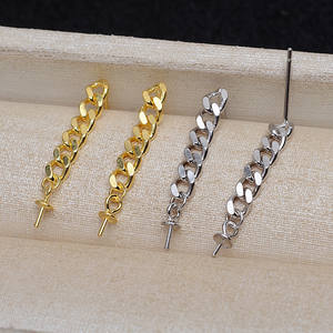 Pendientes de Plata S925 con Borla y Perla de 8-13 mm, Accesorios de Bricolaje para Mujer, Fornituras y Componentes de Joyería Personalizados 4343 - Product Image 1