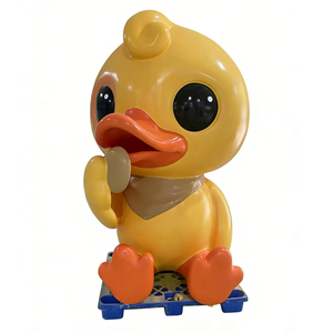 Escultura Personalizada de Fibra de Vidrio y Resina, Estilo Moderno para Exteriores, Escultura de Scrooge McDuck Cromado, Escultura de Pato Donald Amarillo, Estilo Pop Art - Product Image 2