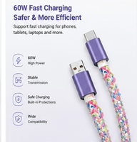 Câble de données USB-C Type-C en peluche violette, charge rapide, câble magnétique USB 60W 2A, batterie externe IOS Togudu, vente flash