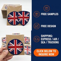Patch brodé 3D Union Jack drapeau britannique en tissu chenille thermocollant pour chapeaux et casquettes, alphabet personnalisé en lettres anglaises