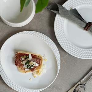 Ensemble d'<span class=keywords><strong>assiettes</strong></span> de cuisine d'hôtel Vaisselle en céramique Vaisselle en argile Vaisselle d'hôtel Vaisselle en porcelaine fine gaufrée - Product Image 6