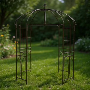 Pergola da Giardino in Bronzo 8,4 x 7 Piedi a Forma di Gabbia per Uccelli, Elemento Ornamentale per Esterni, Stile Tradizionale, Struttura in Ferro - Product Image 2